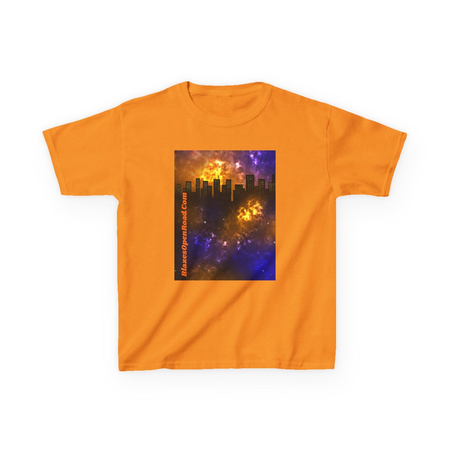 Kids Jax Blaze Ryder Cosmic Cityscape Tee: Urban Stars in Heavy Cotton Comfort