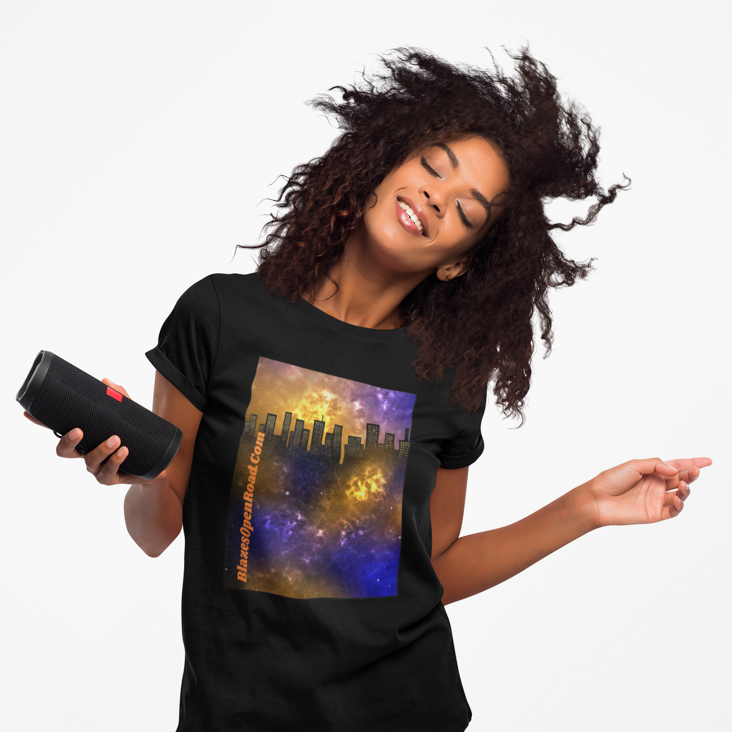 Jax Blaze Ryder Cosmic Cityscape Tee: Unisex Urban Stars in Heavy Cotton Comfort