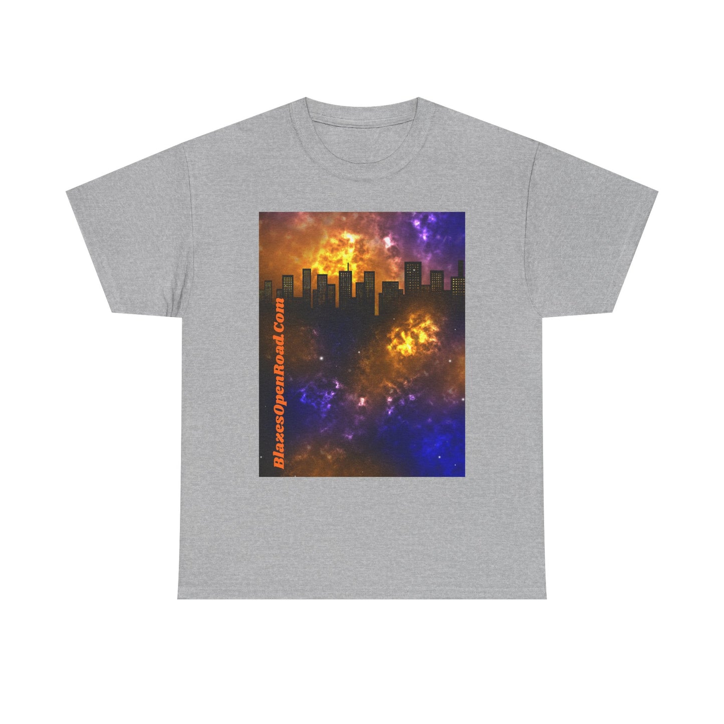 Jax Blaze Ryder Cosmic Cityscape Tee: Unisex Urban Stars in Heavy Cotton Comfort